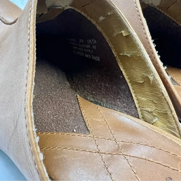 Clarks Chunky Platform Leather Slip On Casual Mule Brown Block Heel Women Size 8 - Picture 11 of 14